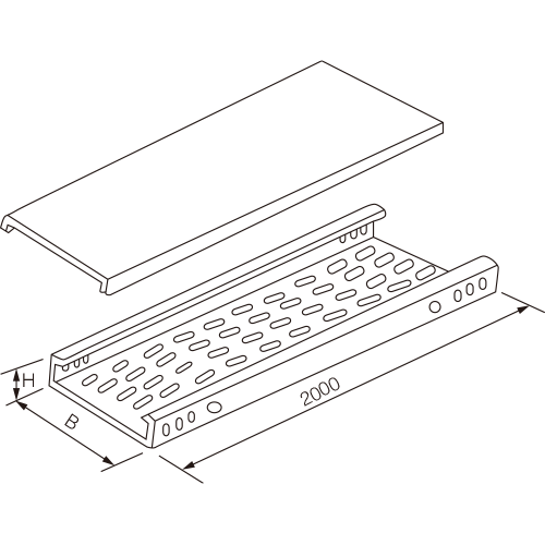 Tray type cable tray/tray type through bridge-ico